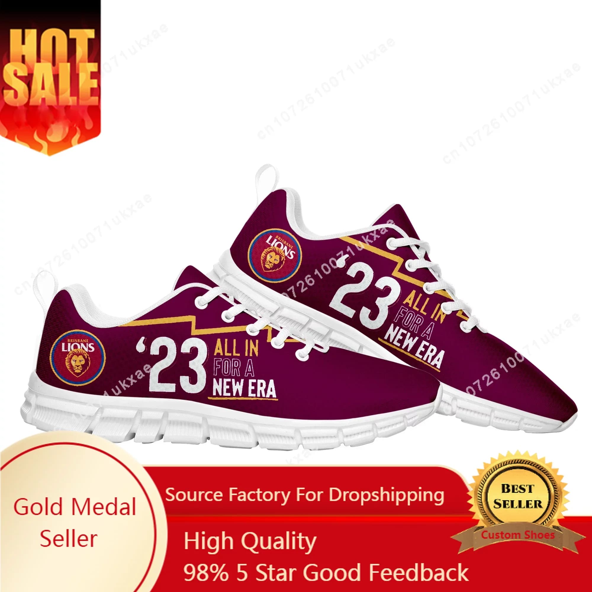 Brisbane Lions Australian Football Shoes Women's Teenagers Gymnastics Shoes For Men's Customized High Quality sneaker Shoes