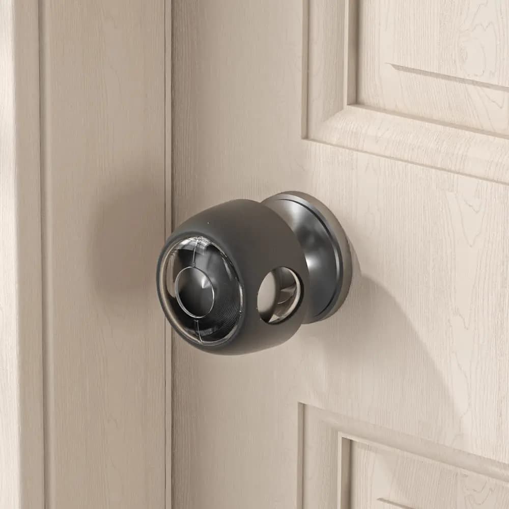 4 coperture trasparenti per pomelli di sicurezza per bambini, serrature a prova di bambino, facili da installare (trasparente-nero)