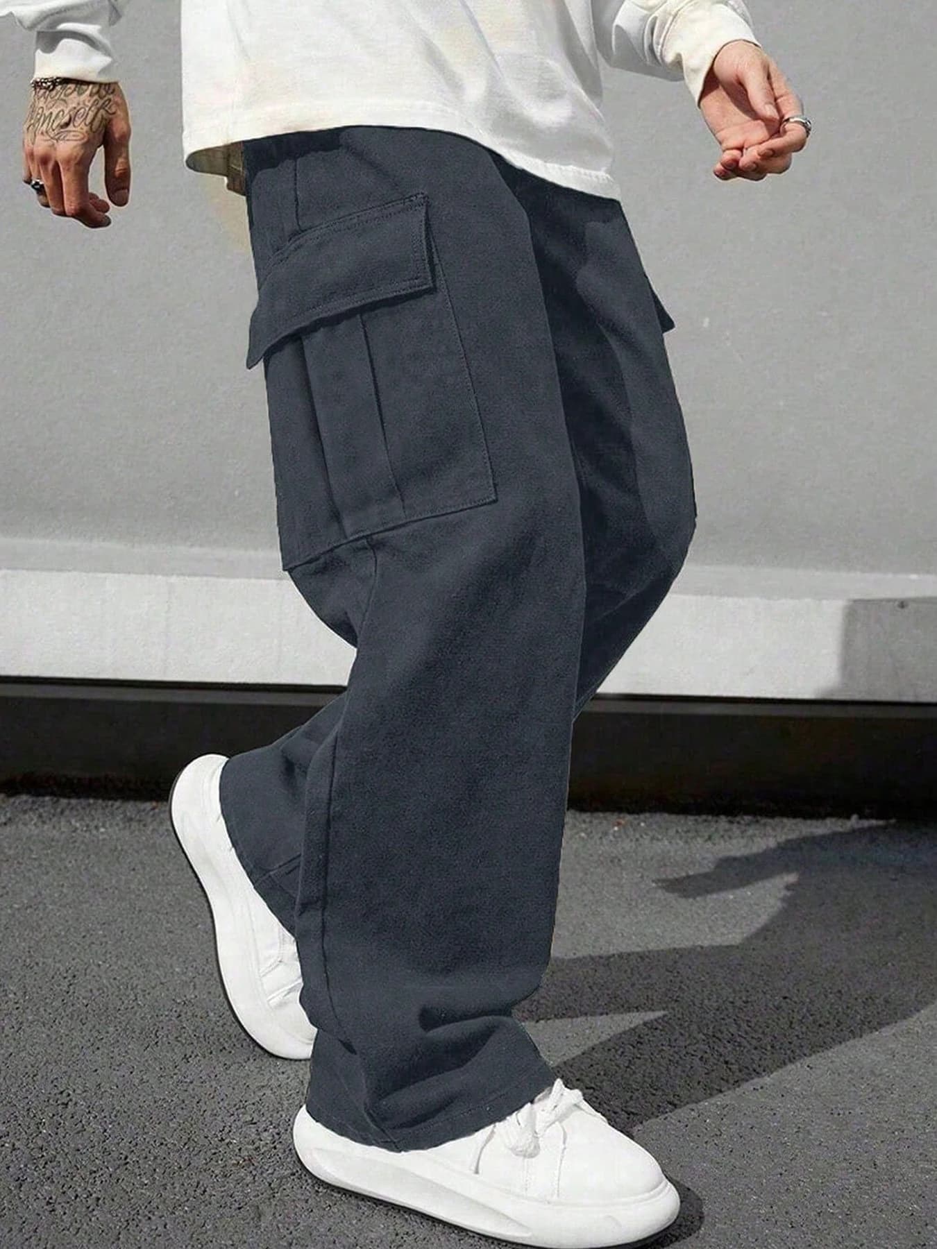 Salopette per ragazzi, pantaloni larghi per bambini di taglia media e grande, pantaloni con cintura, tasche, vita elasticizzata, pantaloni da jogging, abbigliamento casual
