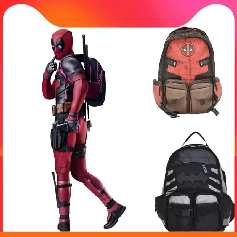 Disponibile Deadpool Anime Figure Batman Hero Figure Zaino Borsa da viaggio creativa per alpinismo Zaino per studenti Regalo per ragazzo
