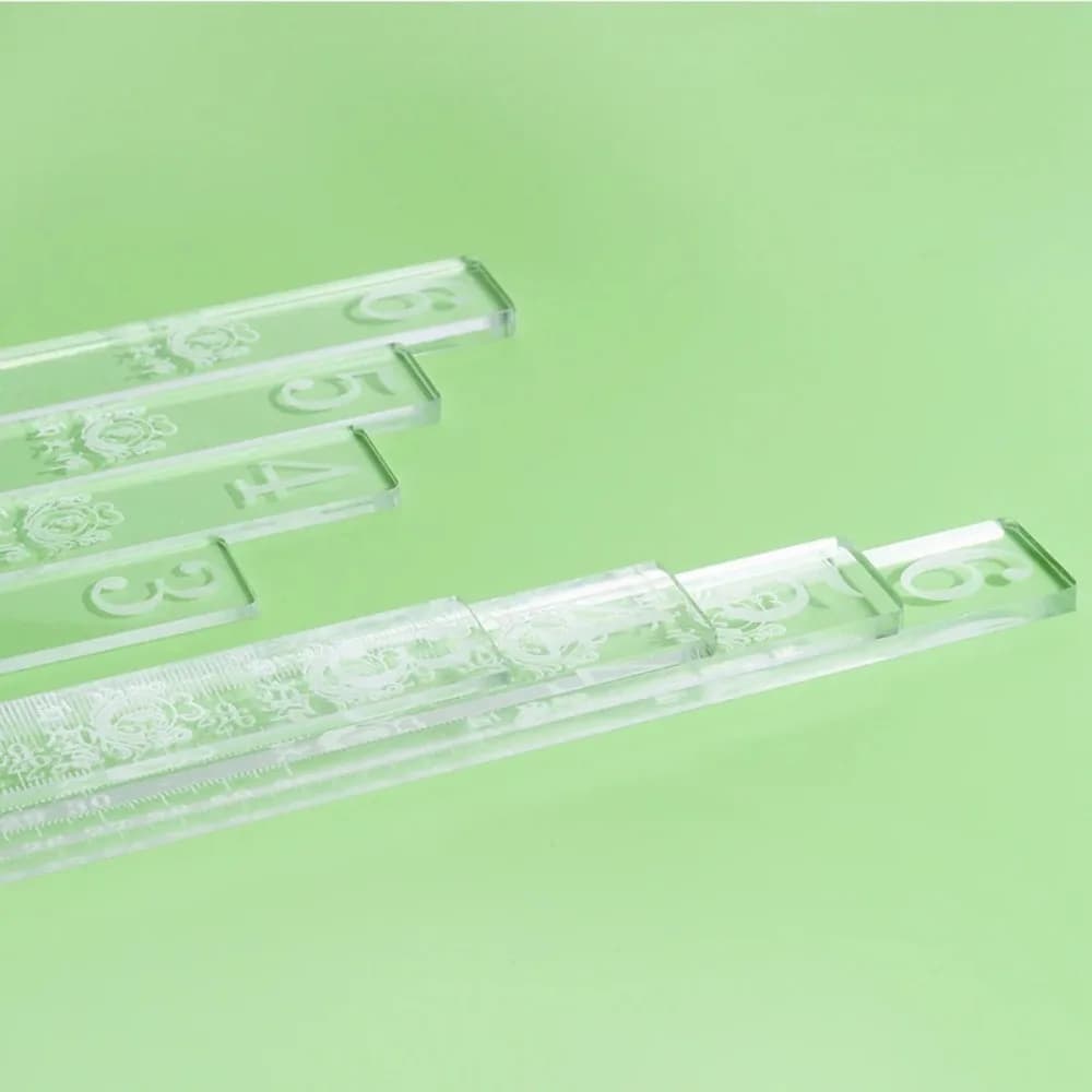 2Pcs Acrylic Cookie Balance Ruler Tranasparent Laser Engraving Scale Biscuit Cake Rolling Tool 30cm Thickness