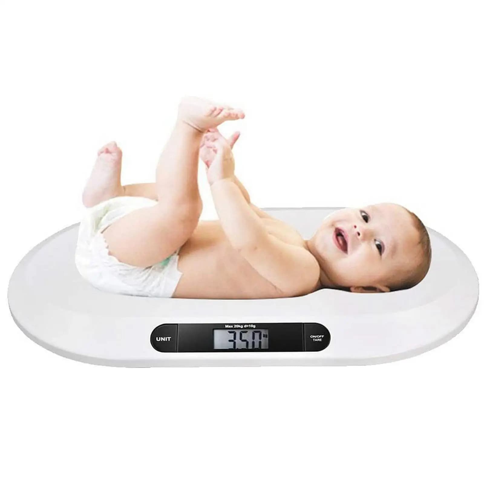 Bilancia Digitale LCD con Piattaforma Curva per Monitoraggio del Peso di Neonati, Bambini e Adulti