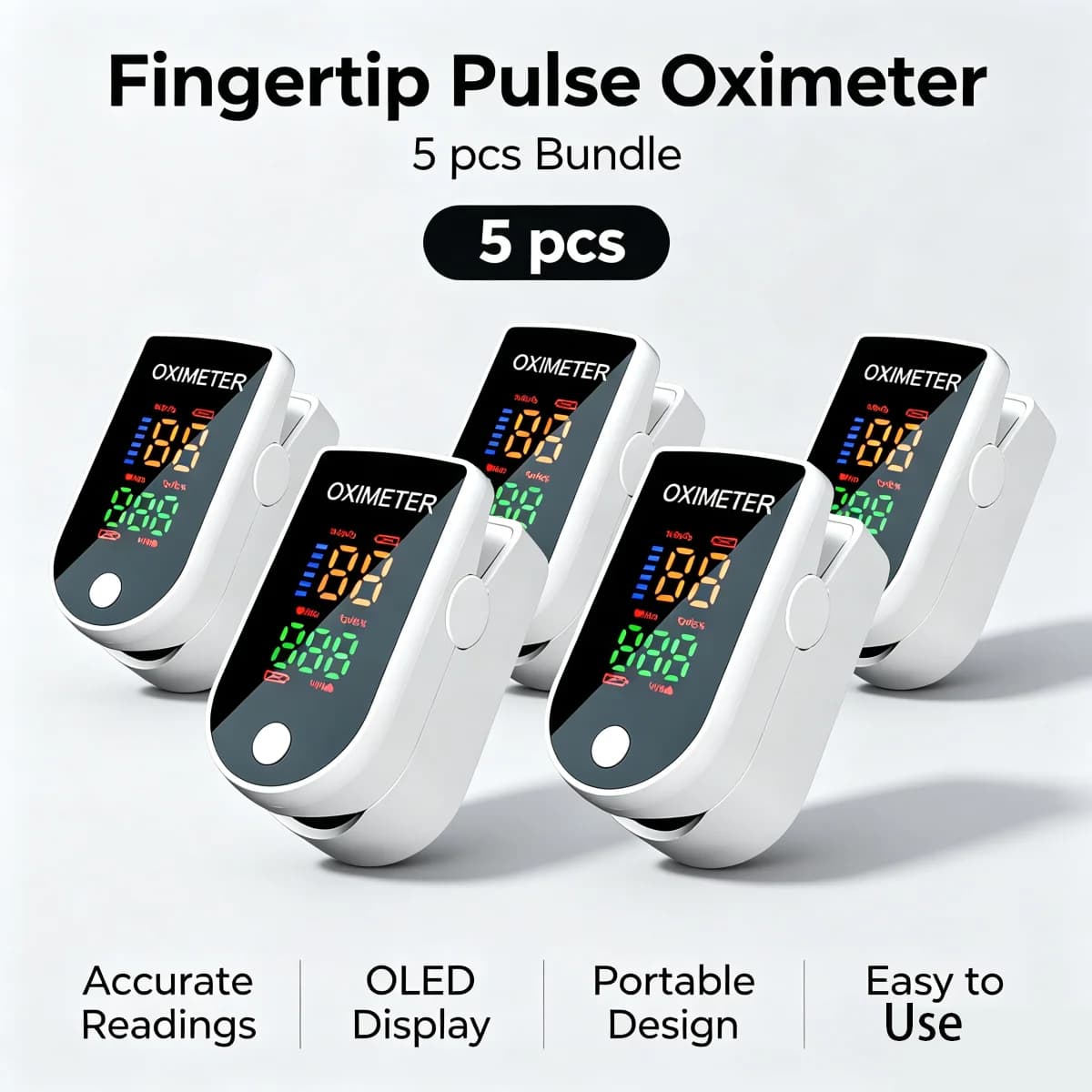 AiQUE Bulk Sale 5-10pcs Finger Pulse Oximeter Display LED Blood Oxygen Saturation Heart Rate Monitor Oxymeters Health Care