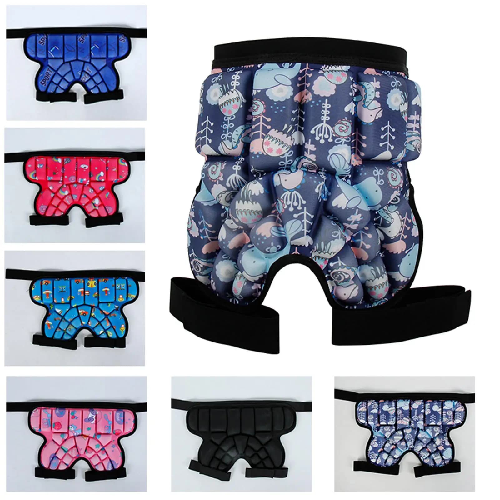 Pantaloncini Protettivi Imbottiti per Bambini, Attrezzatura Protettiva da Sci con Cuscinetti 3D in EVA per Pattinaggio su Ghiaccio e Snowboard