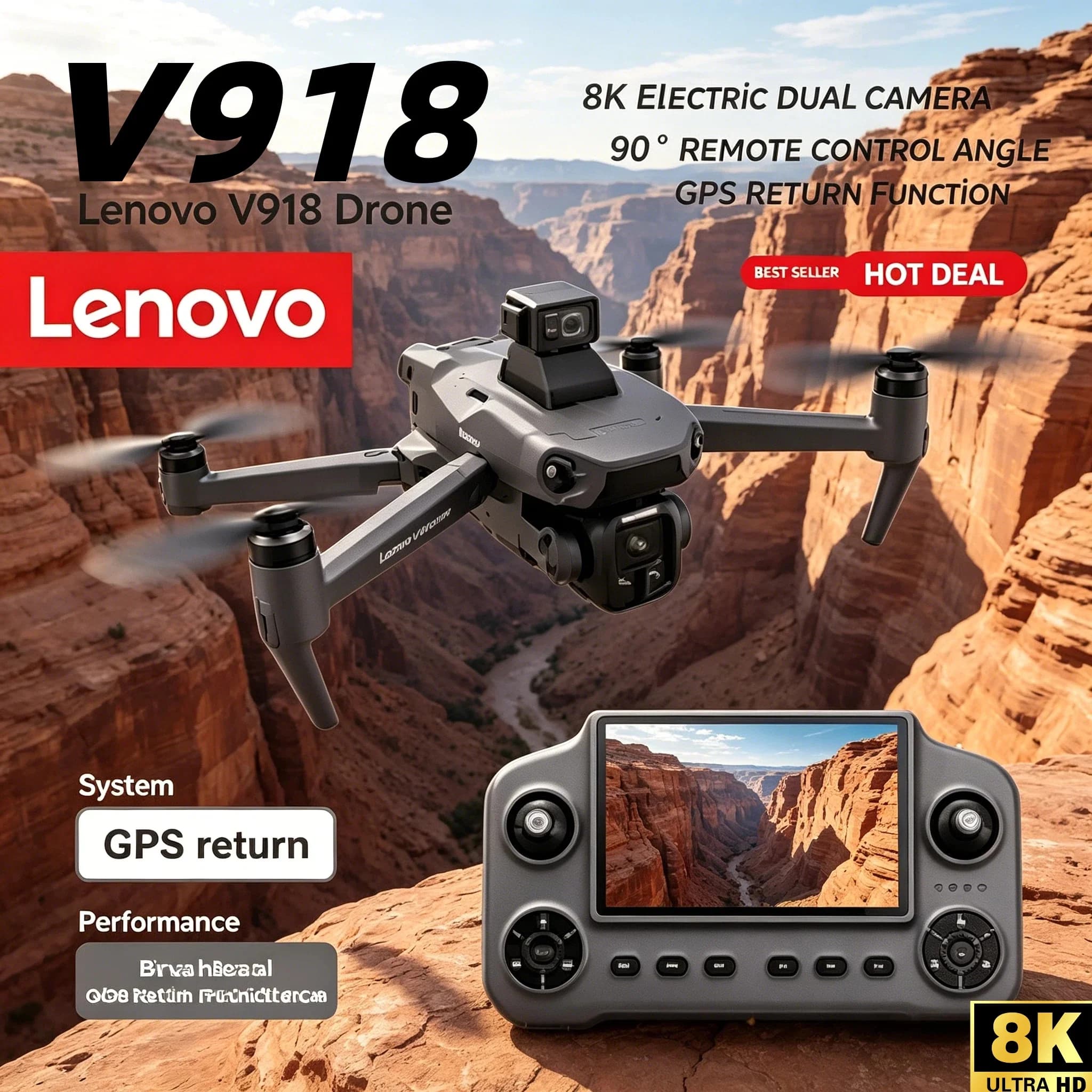 V918 Max GPS Laser Obstacle Avoidance Drone 8K Camera 3000M FPV RC Quadcopter with LCD Screen Remote Control Professional Gifts