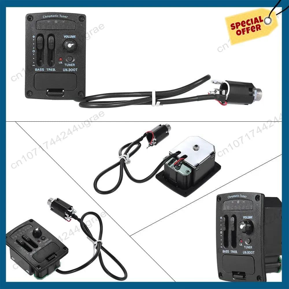 -A15I Uk-300T Preamplificatore pickup piezoelettrico per ukulele Equalizzatore Eq a 2 bande Sistema sintonizzatore pickup Ukelele