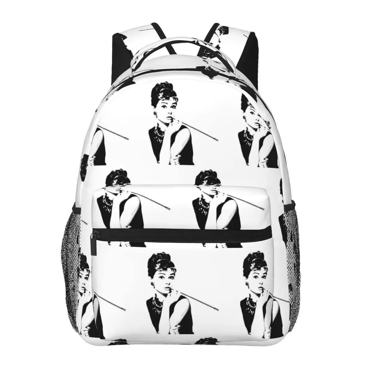 Audrey Hepburn Portrait A Student Backpack School Bag Hiking Travel Daypack for Men Women Fashion Bookbag Shoulder Bags