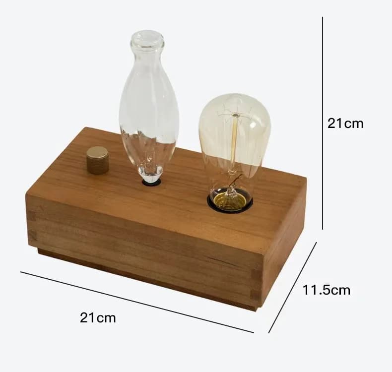 Macchina per diffusore di aromaterapia con nebbia d'aria ad ultrasuoni per aromaterapia in legno vintage con lampadina