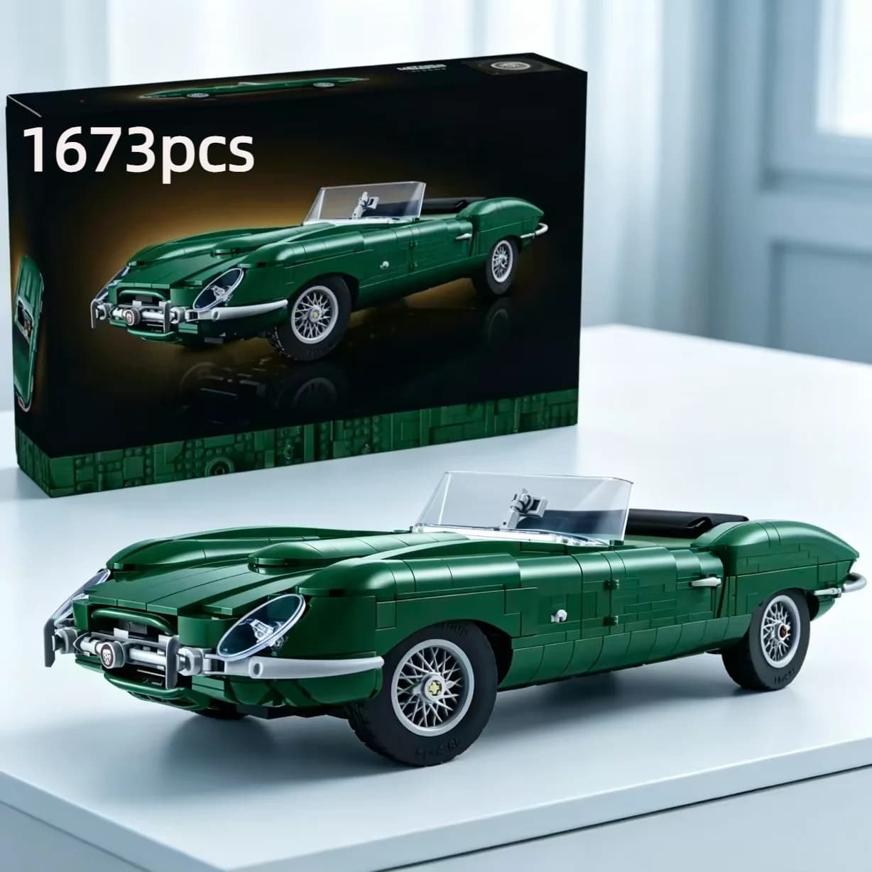 2026 New 1673pcs British Classic Supercar Retro Convertible 77 RW Sportscar Building Block Model Toy Birthday Ornament Gift