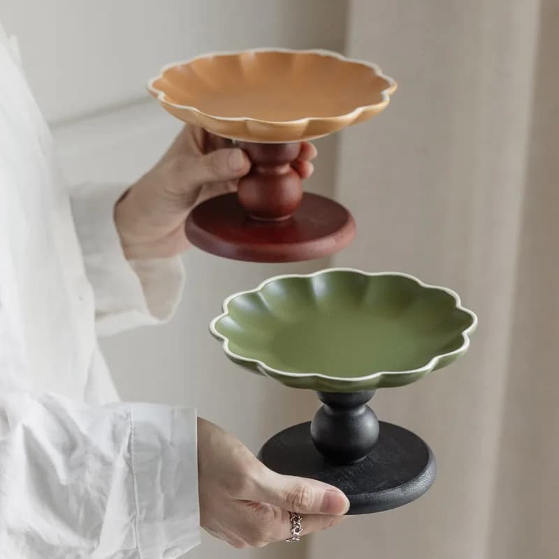 Snack di frutta in ceramica Piatto di frutta secca Forma di petalo Dessert Insalatiera Camera da letto Gioielli Cosmetici Vassoio di stoccaggio di candele profumate Nuovo