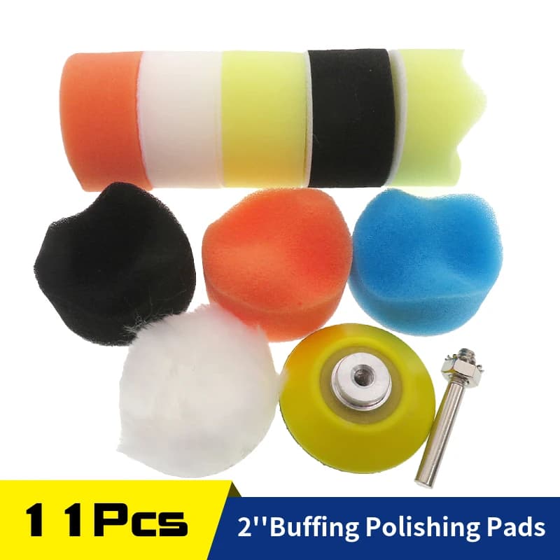 11 Pz Dettagli Lana Lucidatura Tampone di Lucidatura 2 Pollici Piastra di Supporto 1/8 ''Per Dremel Utensile Rotante Trapano Auto Lucidatore Ceretta sigillante