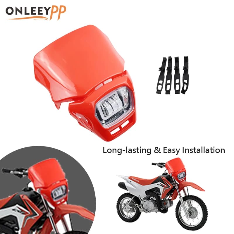 ONLEEYPP Lampada frontale quadrata a LED in plastica per moto 2 per sistema di illuminazione Pit Dirt Bike Accessori di ricambio per motocross