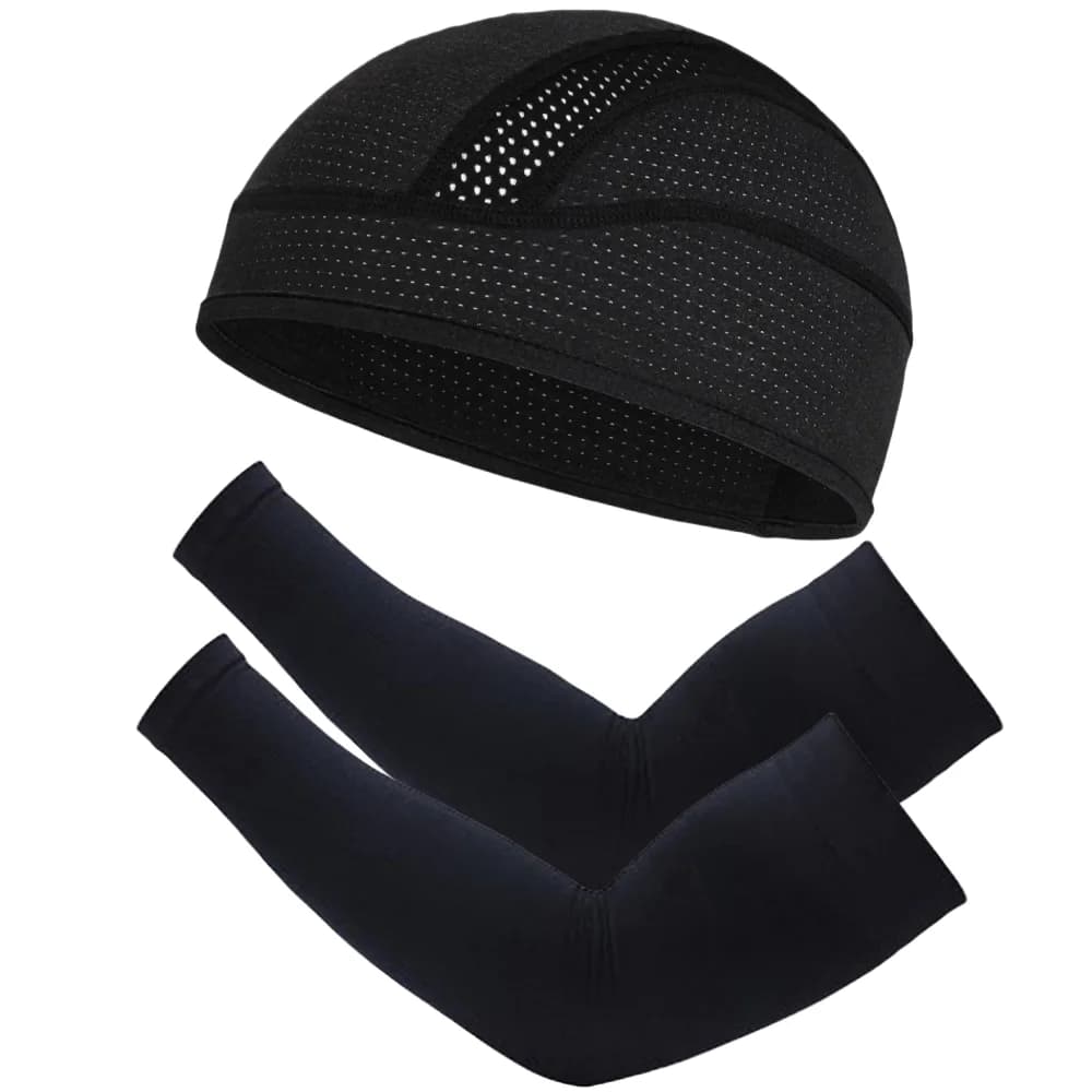 Protective Summer Hat for the Sun, Cycling Hat, Protective Elastic Sleeve for Arm, Solar Protection for Cycling, Combined Package