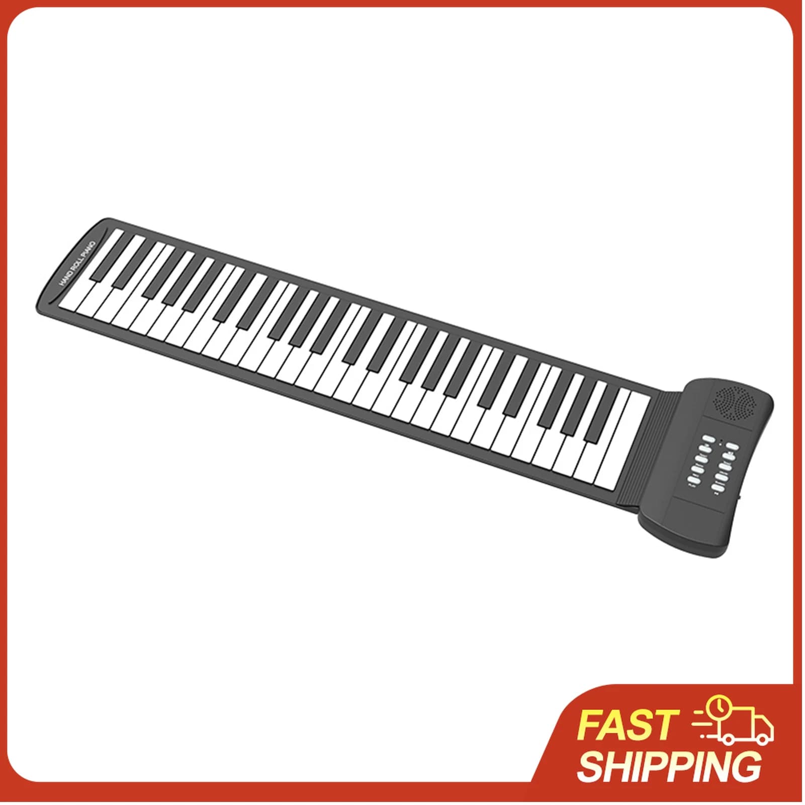 Pianoforte Arrotolabile a 49 Tasti con Altoparlante Integrato, 16 Toni, 6 Demo, Supporto Registrazione, Sustain, Jack per Cuffie, Pianoforte Silenzioso Arrotolabile