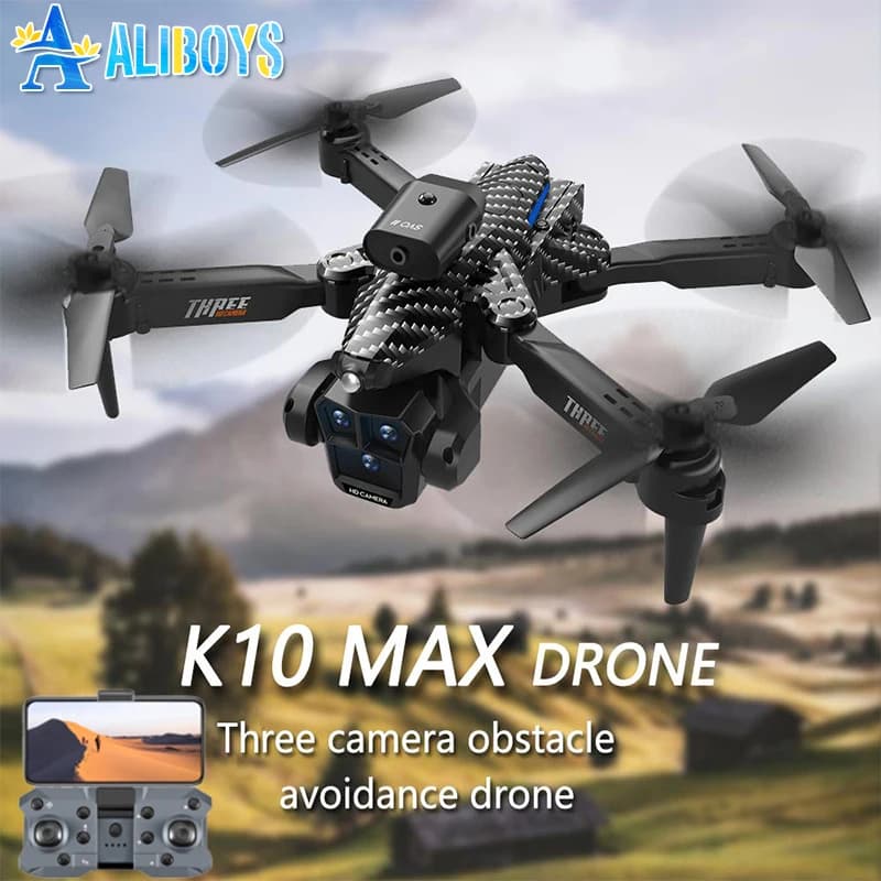 K10 Max RC Drone HD 4K Aereo 3 Fotocamera Elicottero Evitamento Ostacoli Wifi FPV Quadcopter Flusso Ottico Aereo Elicottero Giocattolo Del Capretto