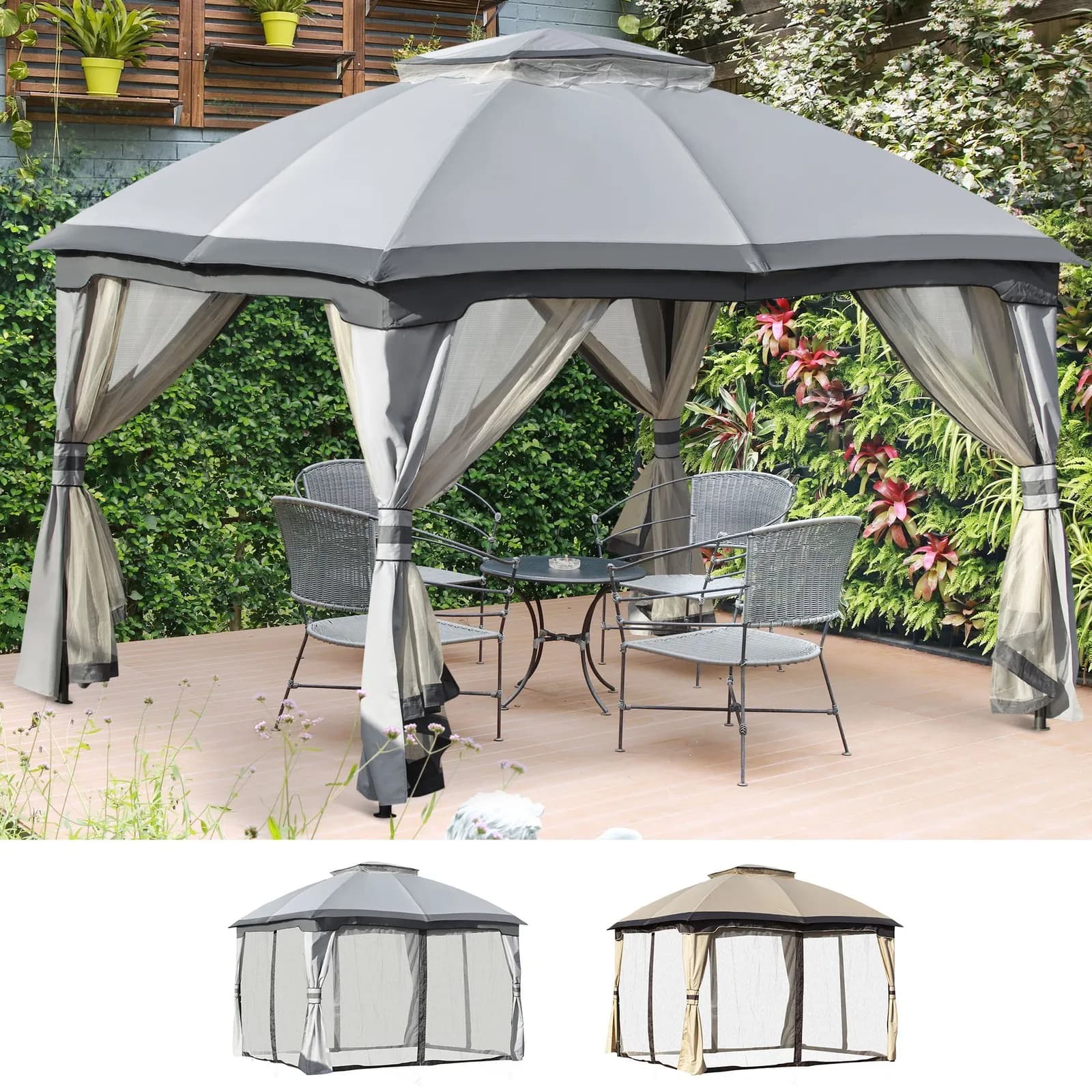 Cesto portaoggetti da esterno con scomparti, mobile per patio, accessori per piscina