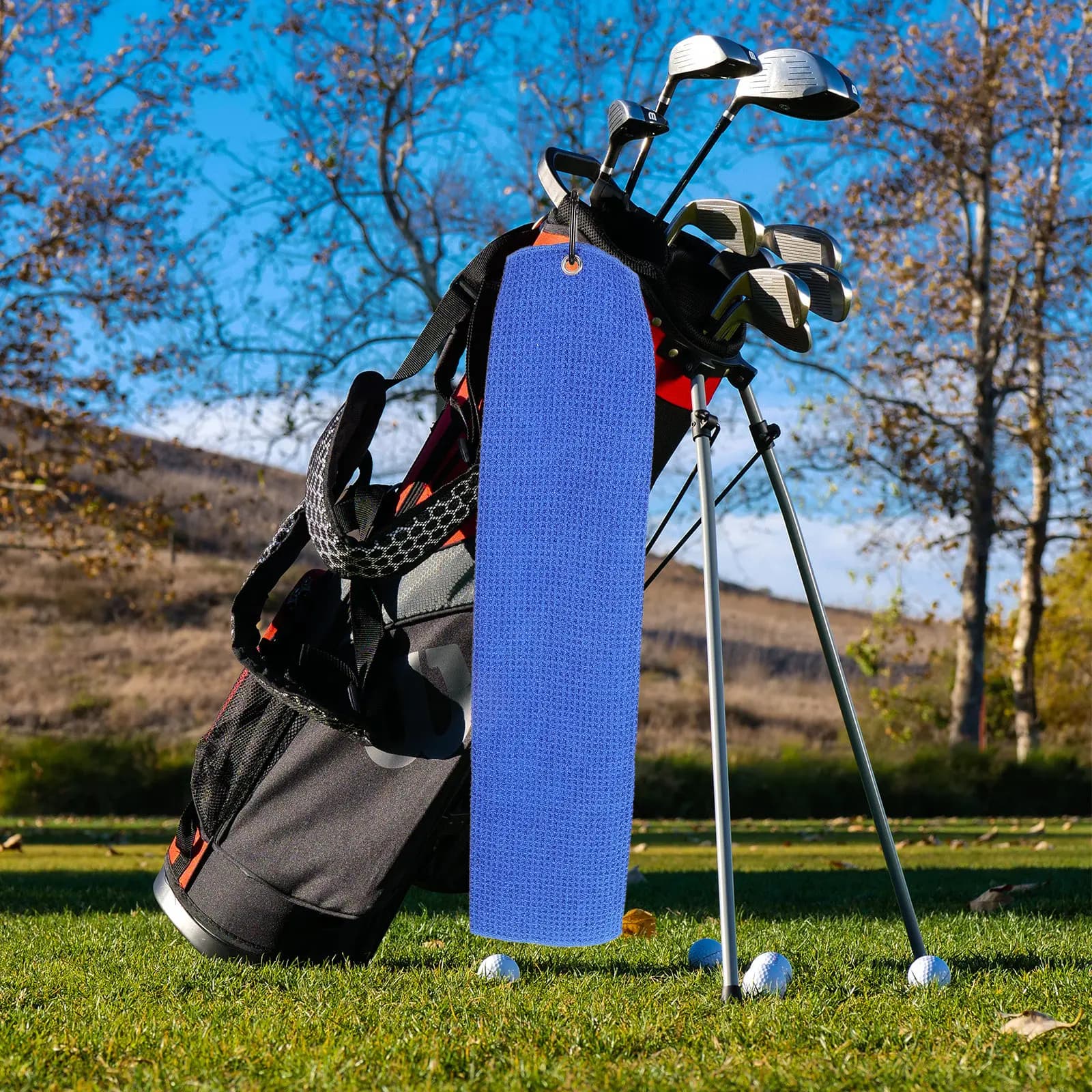 Asciugamano da Golf in Microfibra Assorbente, Panno per Pulizia Palline, Compatto e Portatile per Sacche da Golf, Viaggi, Accessori da Golf, Sport all'Aperto