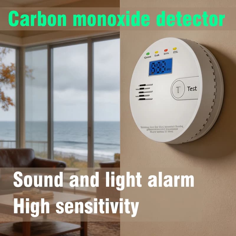 Independent Carbon Monoxide Gas Detector with LCD Display, Carbon Monoxide Alarm Sensor, Household Safety equipment, Audible and
