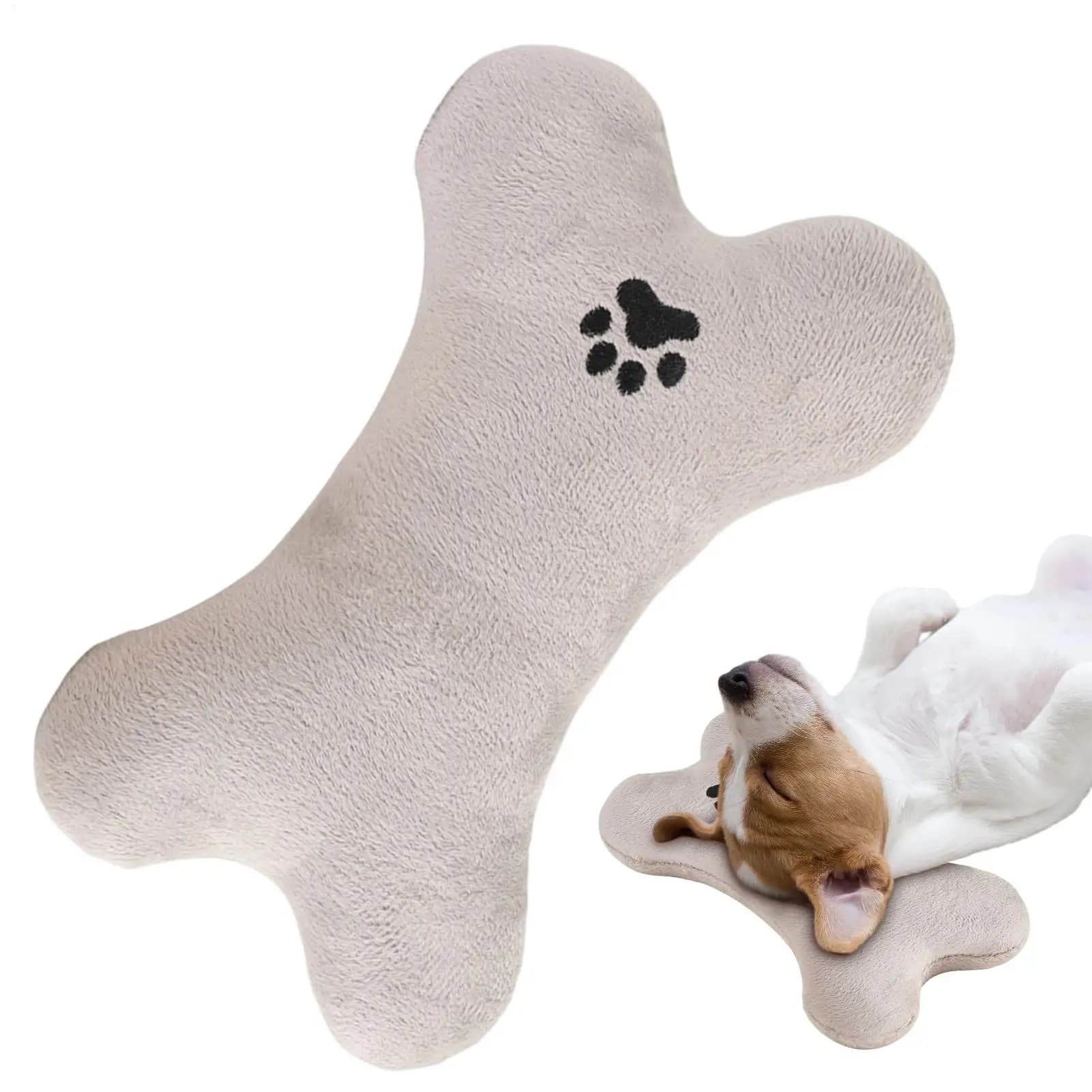 Bone Shaped Cat Calming Pillow Small Dog Pillow Soft Washable Chew-Resistant Stuffed Toys Bone-shaped plush toys for Medium Dog