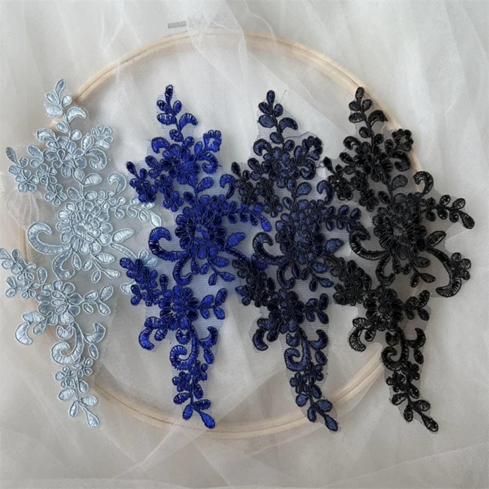 Disossamento con motivo abbinato a disossamento ricamato in pizzo Abito da sposa fai da te Accessori per finiture applicate