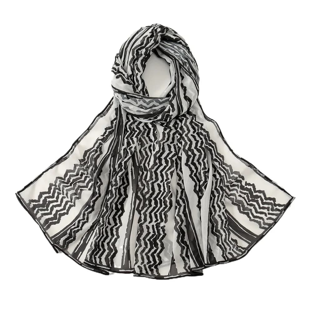 Elegante stampa scozzese Foulard Keffiyel Protezione solare Sciarpa lunga in chiffon Hijab Scialli e involucri Bandana Foulard islamico Festa