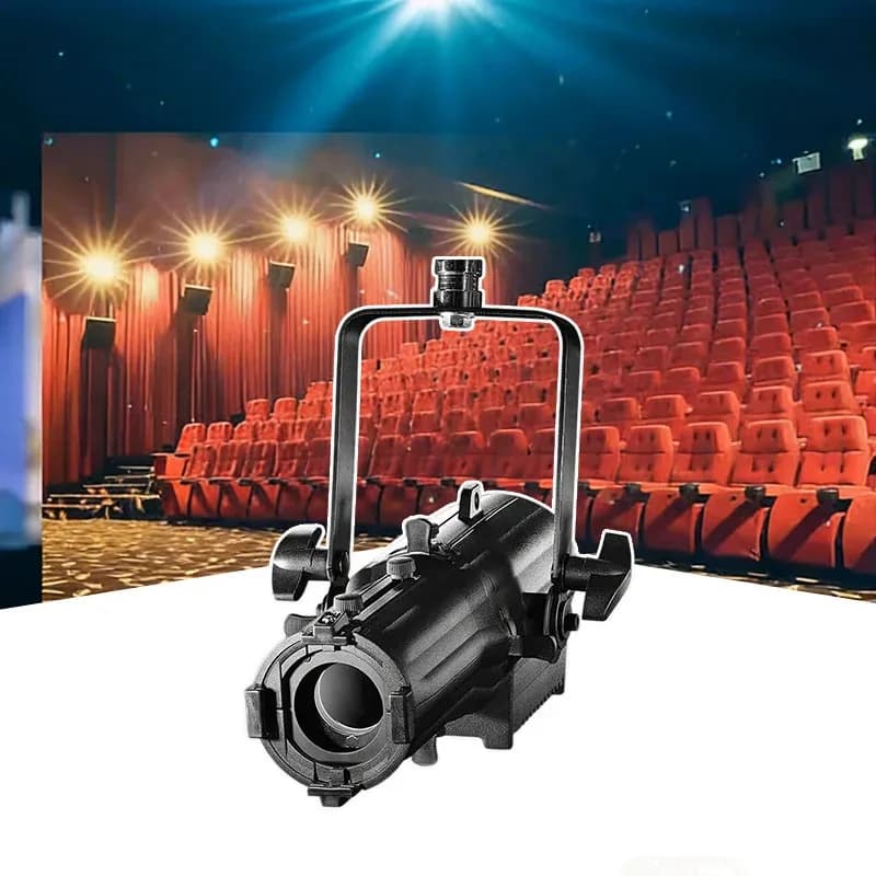 Faro LED AOPU 60W con Zoom, Luce Bianca Calda e Fredda, Mini Proiettore Leko con Controllo DMX512, Corpo in Alluminio per Palcoscenici e Hotel
