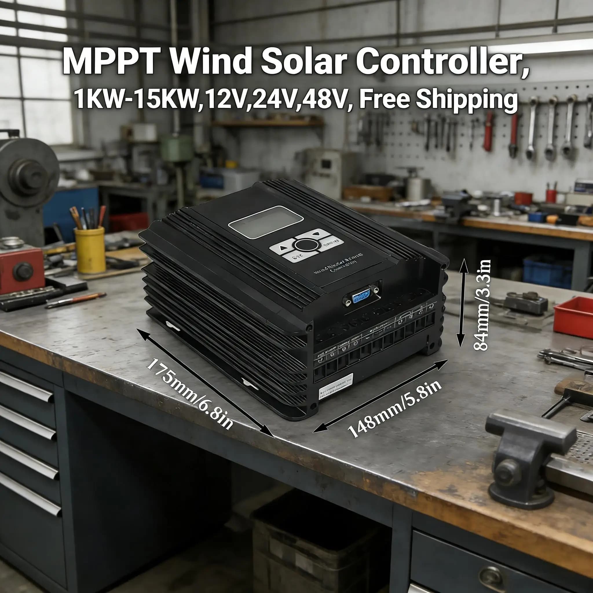 3KW 12V 24V Auto / 48V Wind Solar Controller, MPPT Wind + PWM Solar, External Dump Load Resistor, Complete Protection