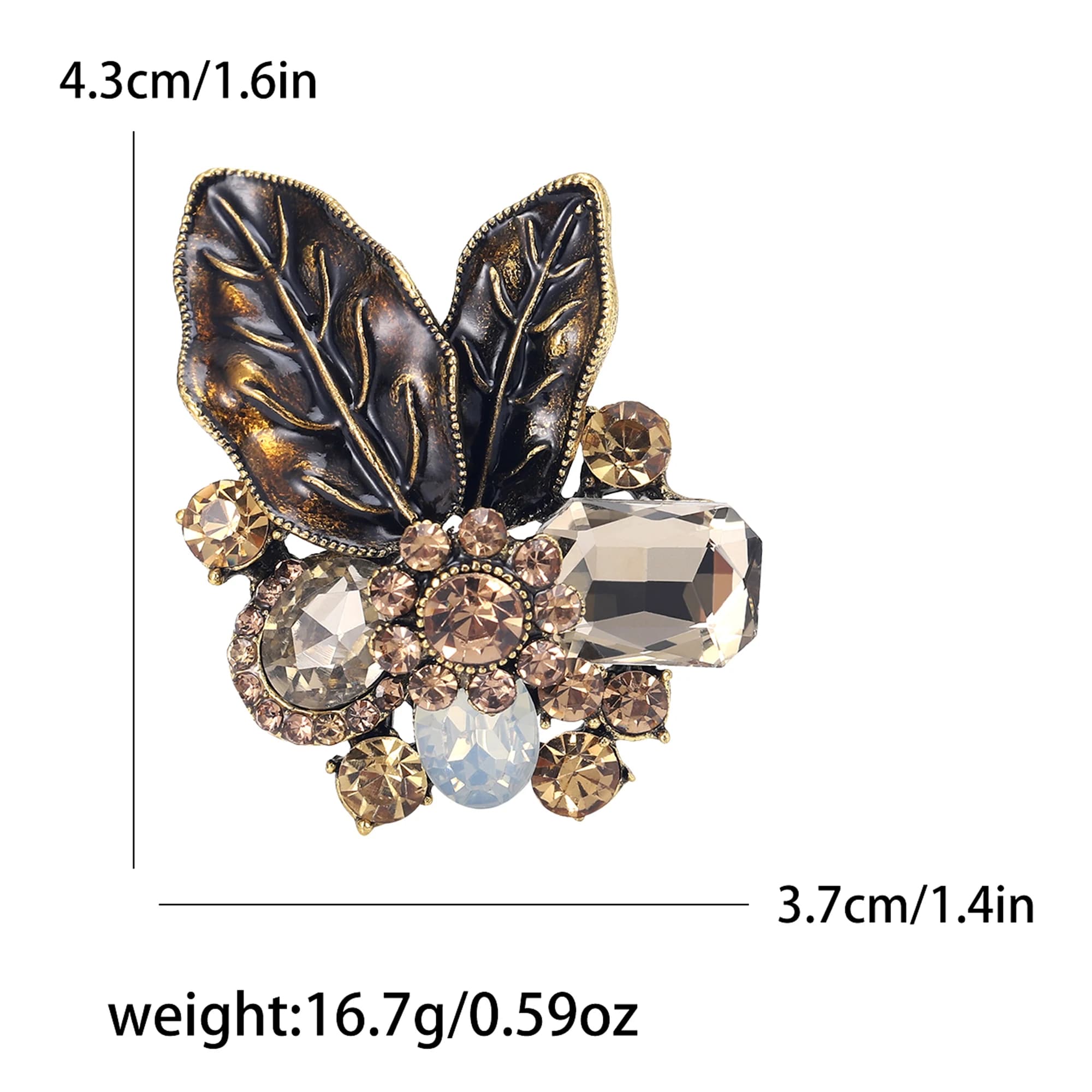 Spille con foglie smaltate per donne Spille con fiori con strass Banchetto Zaino per feste Regali Accessori per gioielli