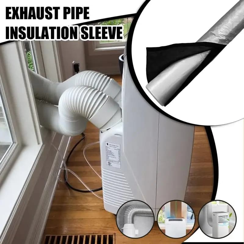 Copertura isolante per tubi, protezione per tubi di scarico, avvolgimento protettivo per tubi di condizionamento, per esterni, cortile, garage, giardino, casa