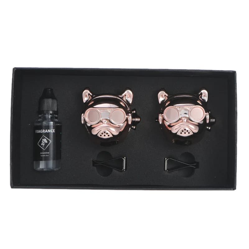 Car Air Freshener Vent Clip Bulldog Head Sunglasses Auto Interior Decoration Fragrance Perfume Cute Cool Metal Gift Accessories