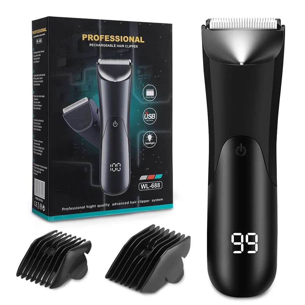 Professional Groin Body Hair Trimmer Ball Shaver for Men Body Grooming Clipper Rechargeable Ceramic Trimmer Bikini Epilator