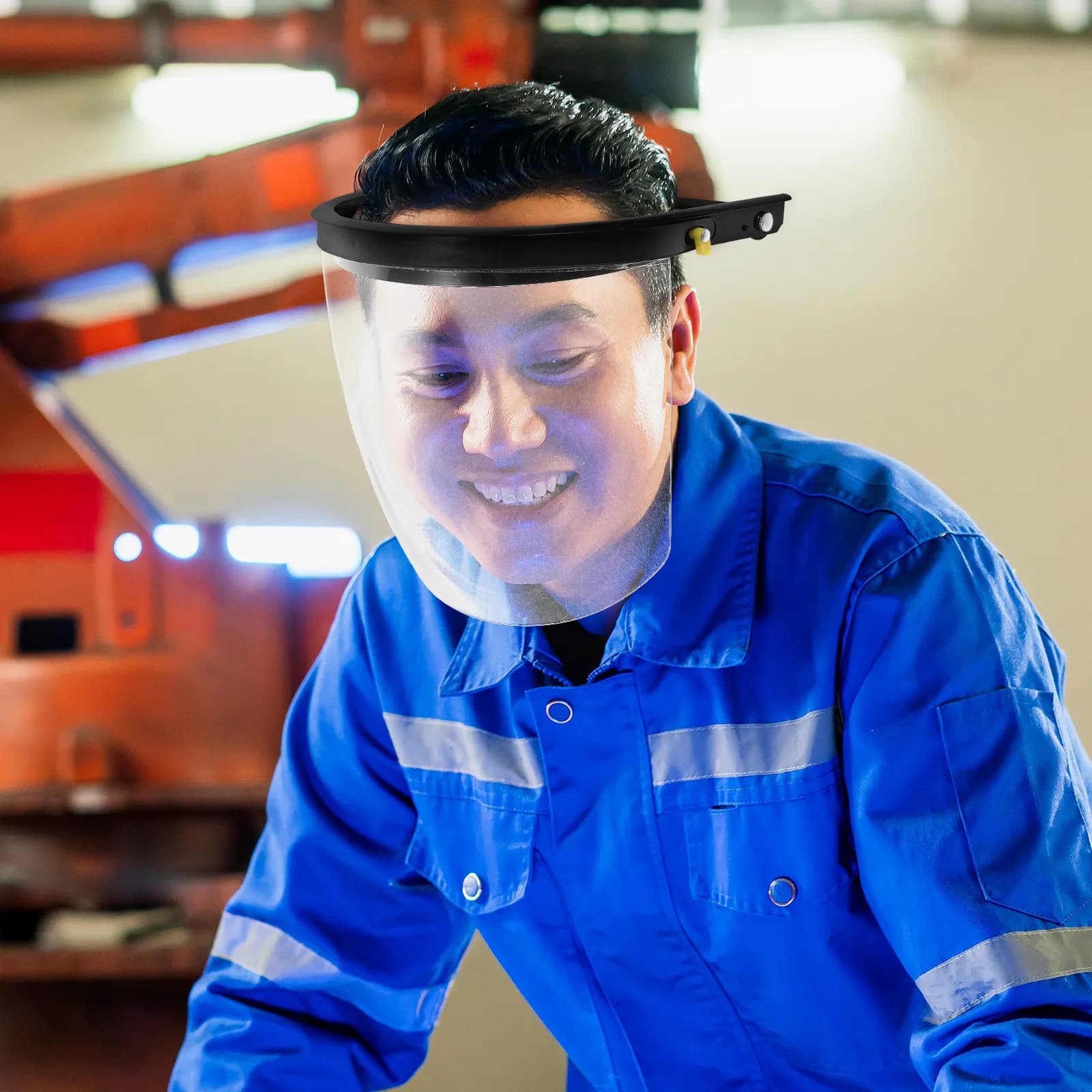 Full Face Welding Shield Mask Heat Impact Resistant Safety Headmounted Adjustable Spring Band Clear Visibility Grinding Welding