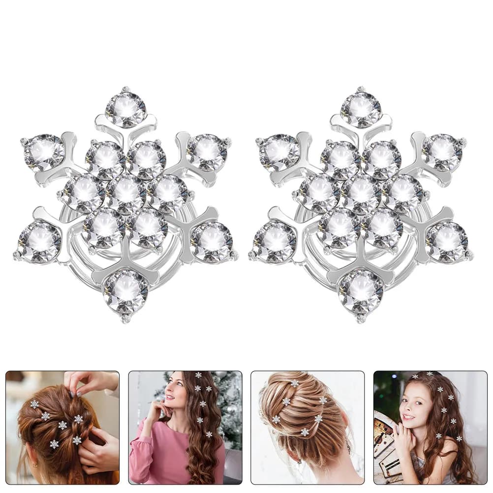15 Pezzi Fermagli per Capelli a Spirale con Strass, Accessori Nuziali in Lega per Matrimoni, Feste Serale, Natale, per Acconciature Eleganti