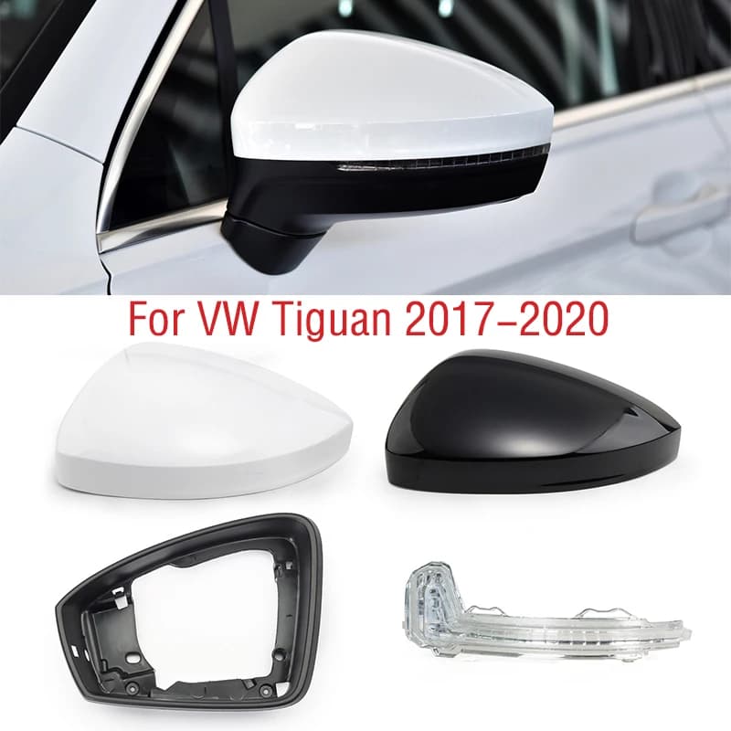Per VW Tiguan 2017 2018 2019 2020 Auto Ala Porta Laterale Copertura Dello Specchio Coperchio Tappo Specchietto retrovisore Telaio Lente In Vetro Indicatore di direzione