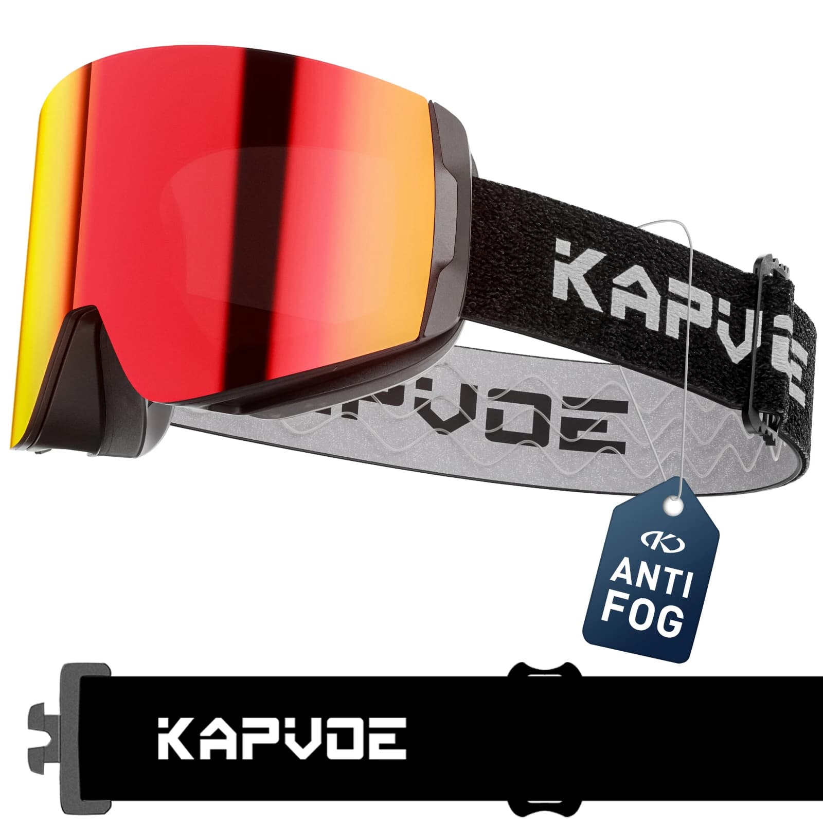 KAPVOE Nuovi occhiali da sci invernali per esterni Doppio magnete Assorbe strati UV400 Rivestimenti antiappannamento Motoslitta Snowboard Sci Uomo Donna