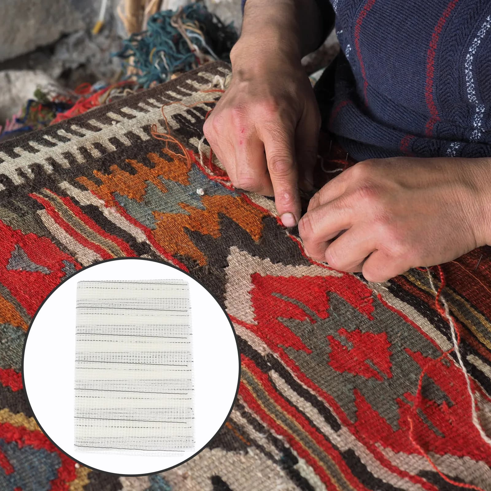 1Pcs Lightweight Rug Hooking Mesh Blank DIY Carpet Crafting Fabric Easy Cut Scissor Friendly for Floor Mat Latch Hook Rug