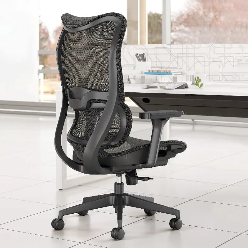 Sedia da Ufficio Ergonomica in Rete con Supporto Lombare, Altezza Regolabile, Girevole e Reclinabile, per Scrivania e Gaming