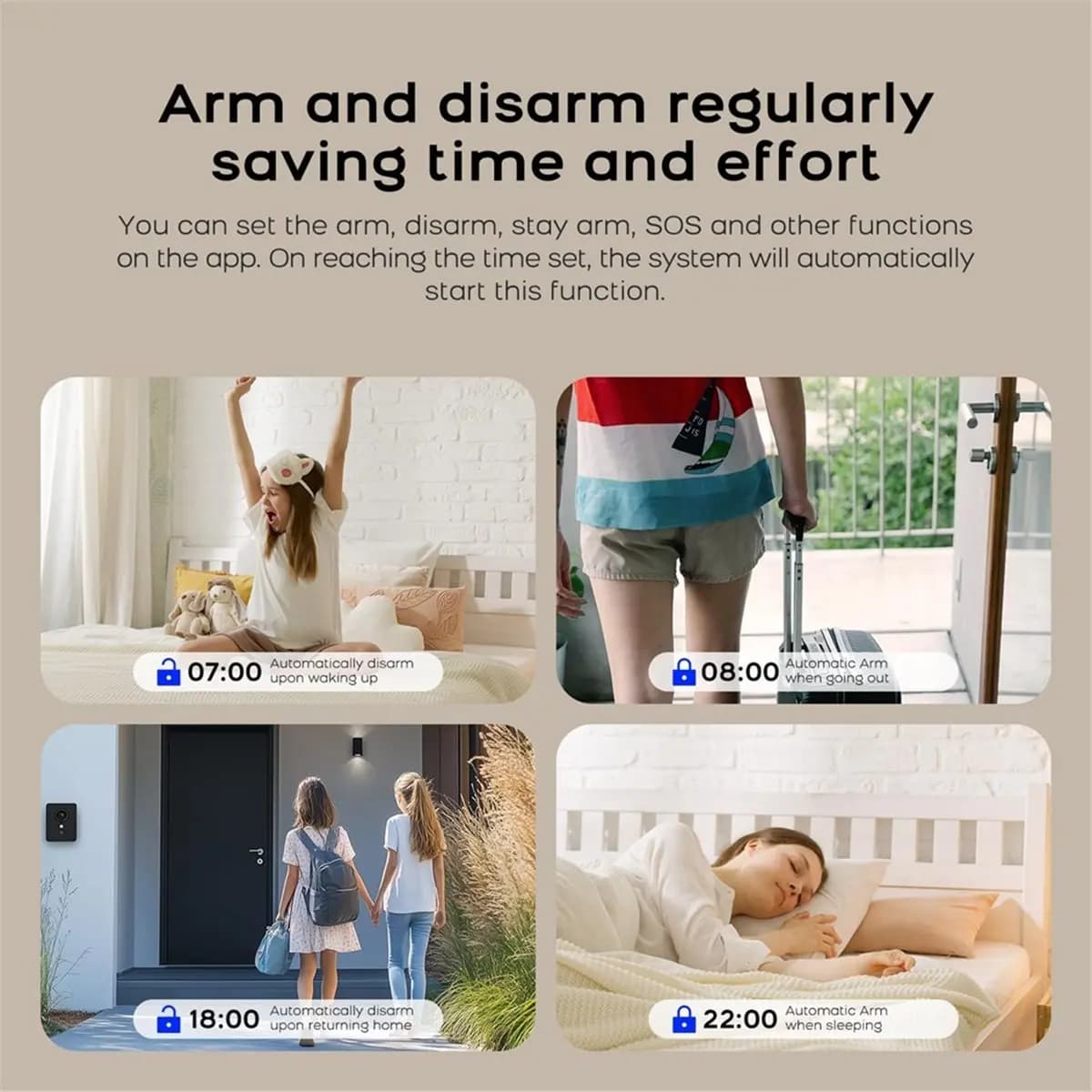 Sistemi di allarme di sicurezza domestica con sensori per porte/finestre, rilevatore di movimento, avvisi app 4G/Tuya, per villa, appartamento, casa, spina europea