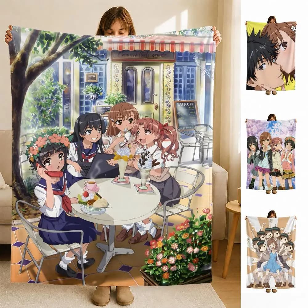 anime S-Scientific R-Railgun Throw Soft Flannel Blanket for Bed Bedroom Sofa Picnic Throw Skin-friendly Breathable Gift Cover