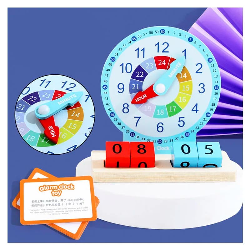 Orologio Montessori per bambini Giocattoli educativi Ora Minuto Secondo Orologio cognitivo Modello Sussidio didattico Apprendimento del tempo per la scuola materna
