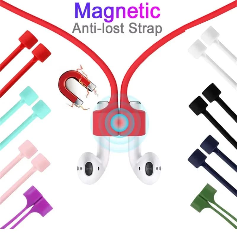 Cinturino per cuffie in silicone anti-smarrimento per Apple Airpods 1a 2a 3a generazione Fascia per collo Cavo per auricolari Bluetooth per Air Pods Pro1 / Pro2