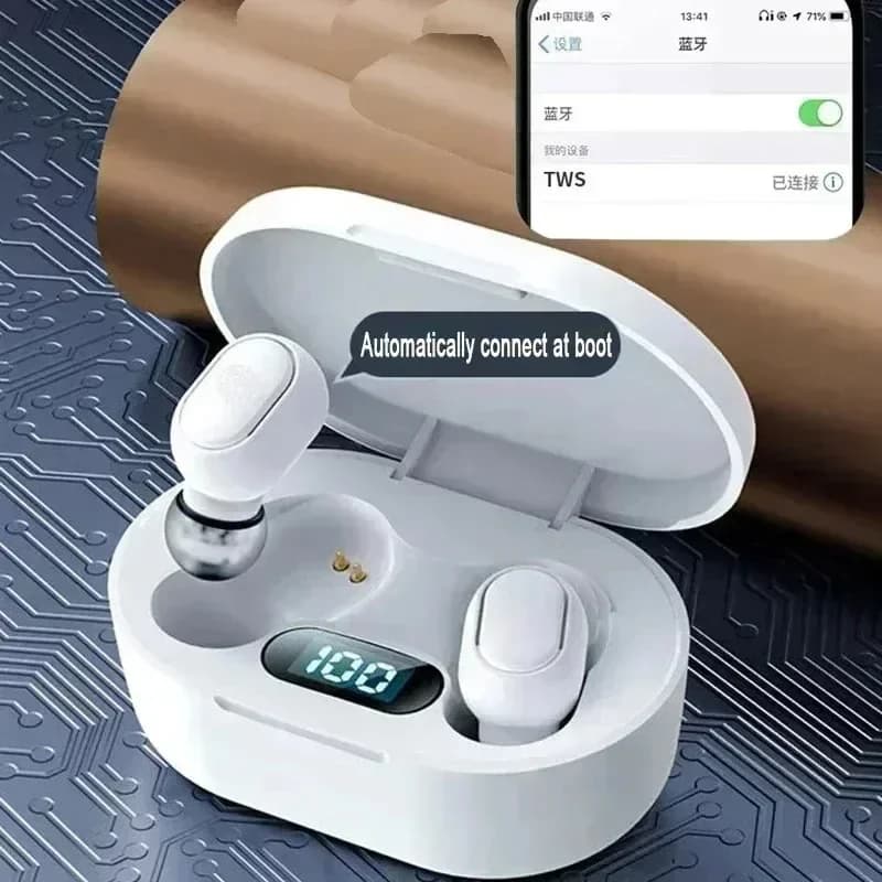 TWS E7S Wireless Earbuds Bluetooth 5.3 Stereo Sport Headphones with Microphone Charging Box for Smartphone