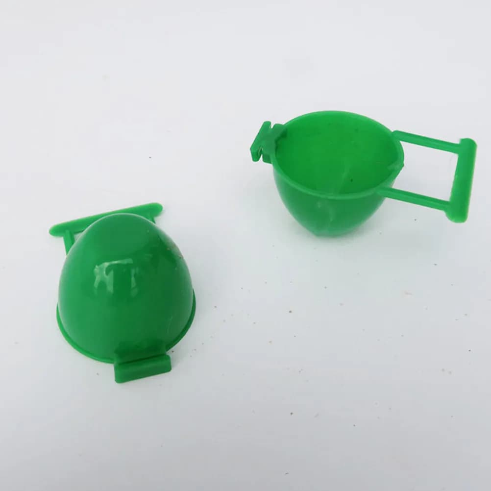 Set di 8 Ciotole Rotonde in Plastica per Cibo e Acqua per Pappagalli e Agaporni, Contenitori per Gabbie di Uccelli