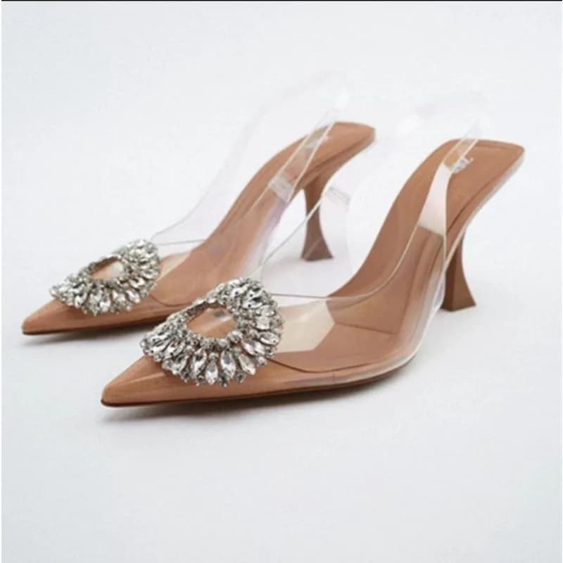 Luxury Design Summer Shoes Women New High Heel Sandals Women's Pointed Thin Heels Banquet Simple High Heels Sandals Plus Size 42