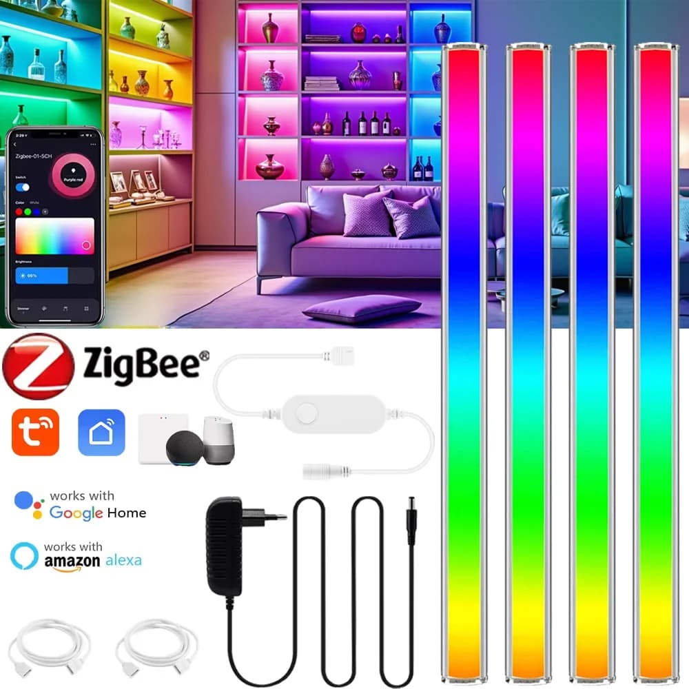 DC12V RGB Colore sotto le luci dell'armadio Zigbee3.0 Controller LED intelligente Dimmerabile Armadio Lampada da notte Camera da letto Cucina Decor per Alexa