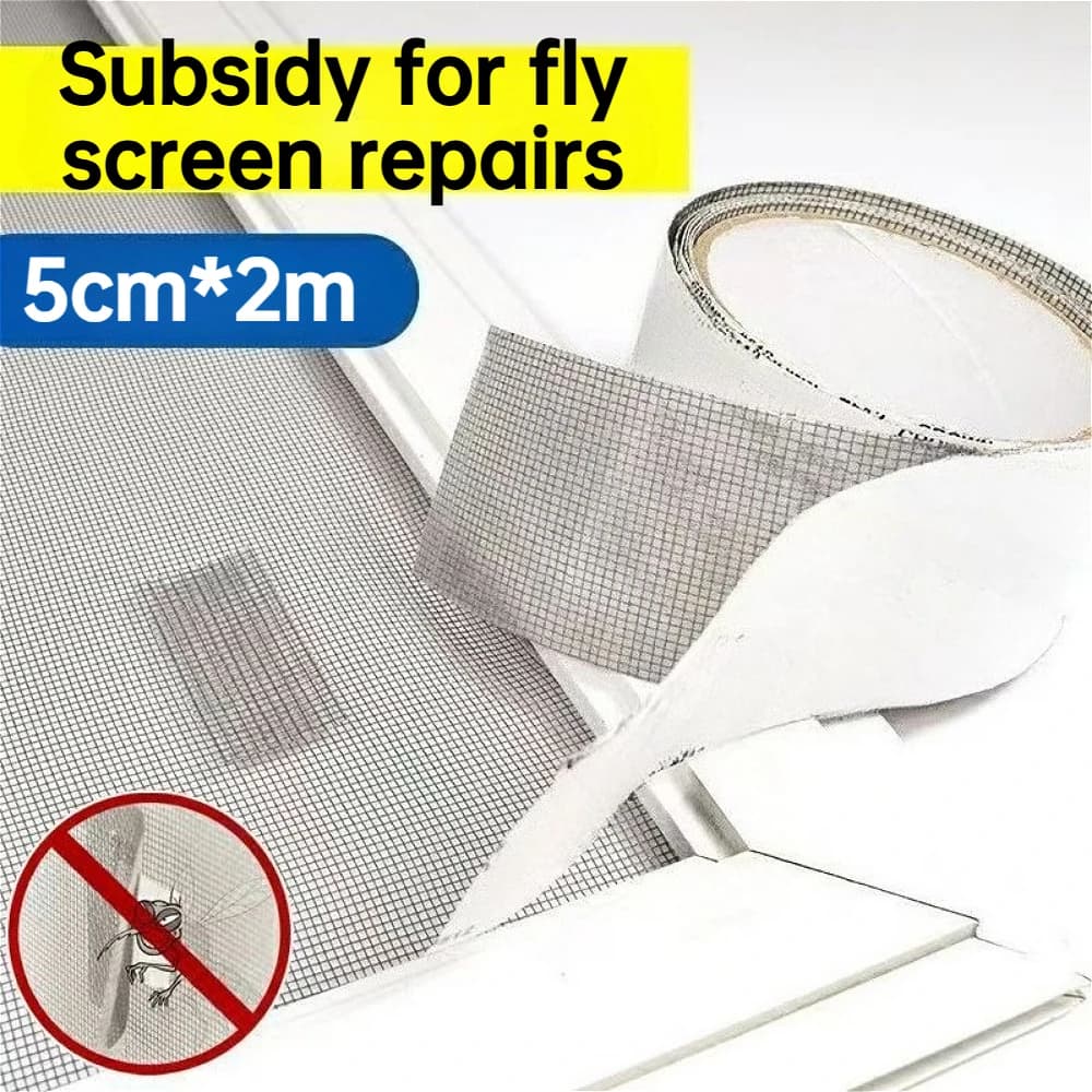 1/3PCS Mesh Window Screen Repair Tape Self Adhesive Waterproof Patch 5cm X 2M for Door Curtain Mosquito Net Tear Restoration Use