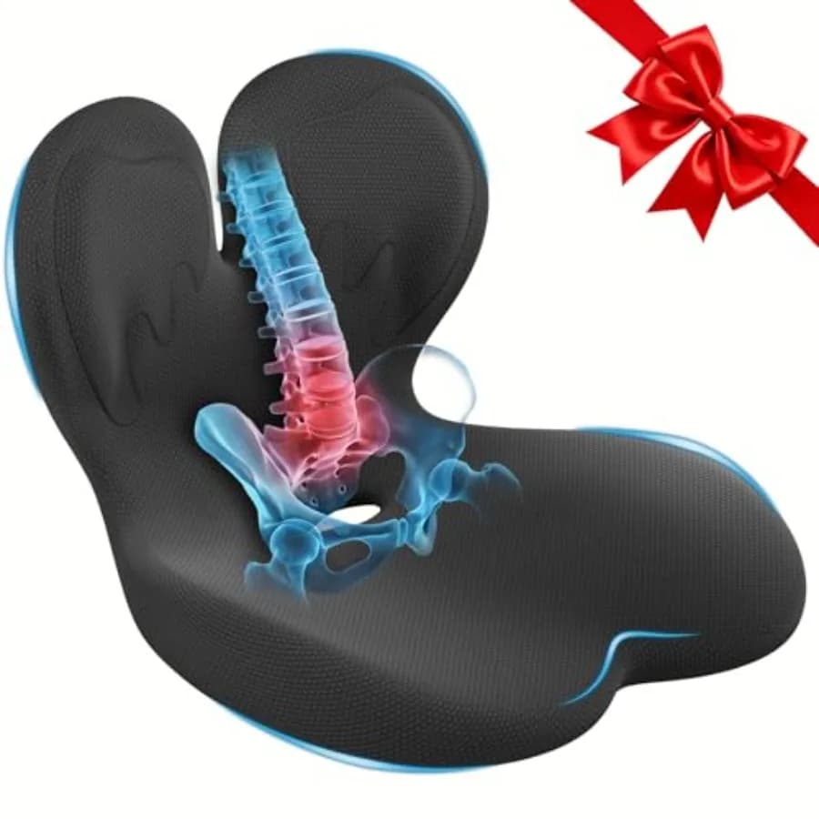 Cuscino per Sedile Auto con Supporto Lombare per Lunghi Viaggi in Camion/Camper, Cuscino Ergonomico in Memory Foam per Sedia da Ufficio, per Sciatica e Dolore alla Coda