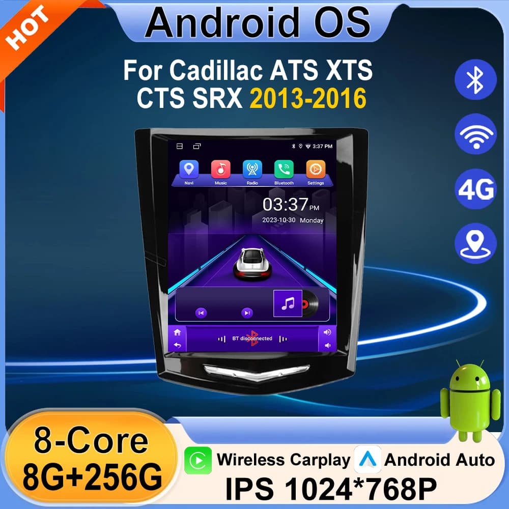 9.7inch Car Radio Multimedia Player For Cadillac ATS XTS CTS SRX 2013-2016 Android Auto Carplay GPS Navigation WiFi DSP Stereo