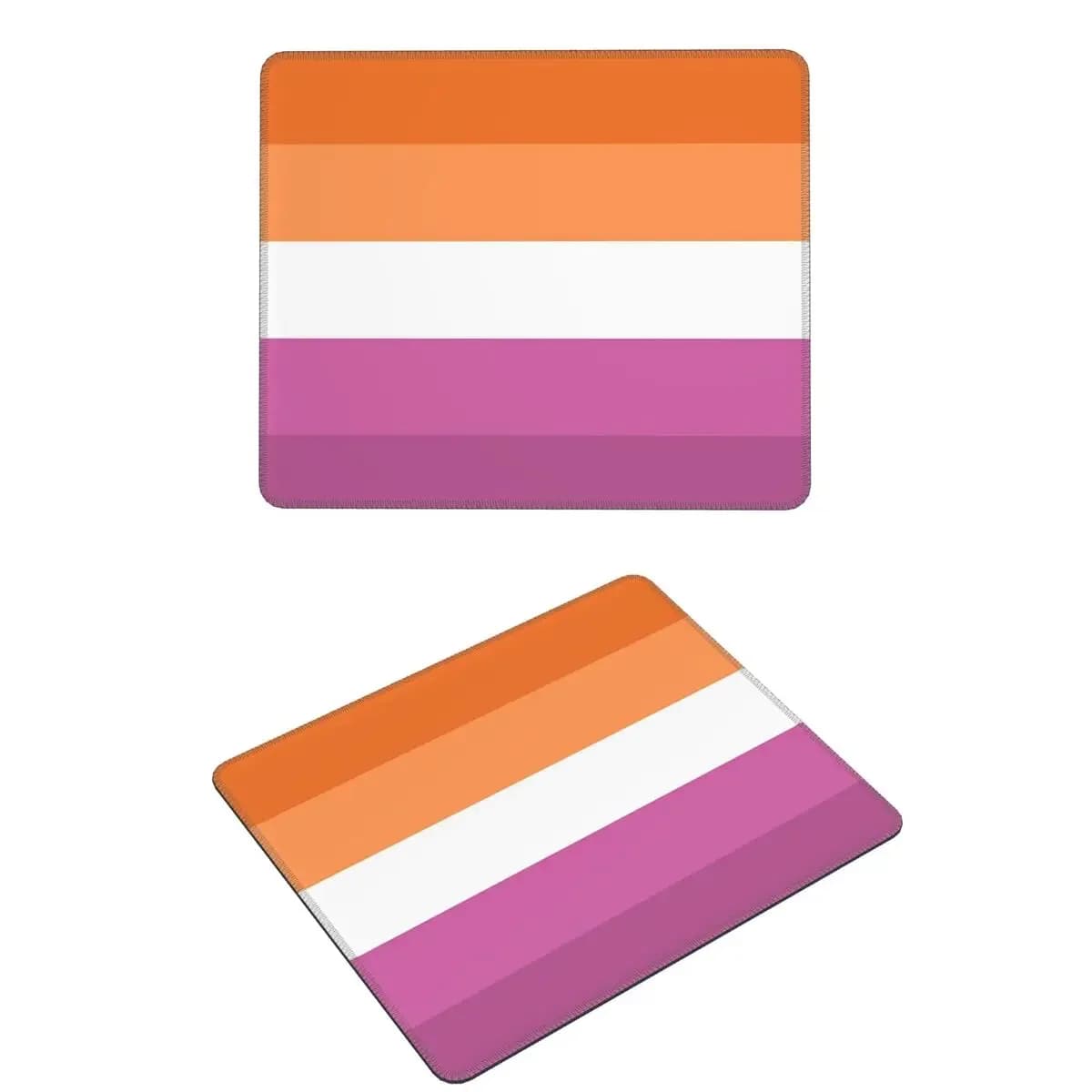 Tappetino per Mouse con Bandiera dell'Orgoglio Lesbico e Bandiera dell'Orgoglio Butch Femme, Design Arancione e Magenta, per Tastiera e Mouse, Gaming PC, Scrivania, Ufficio