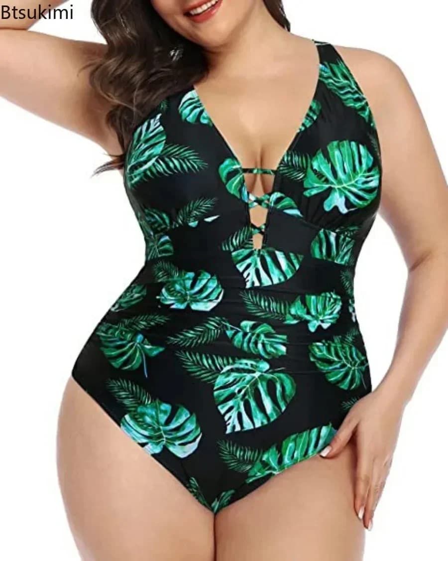 Plus Size 4XL 5XL Sexy One Piece Tankini Swimwear Women Slim Fit Monokini Swimsuit Push Up Bathing Suit High Waist Bodysuit 2026